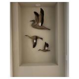 3PC WOOD WALL BIRD DECO