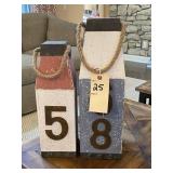 2PC WOOD WALL DECO W/2PC ORBS