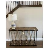 IMAX CORP WOOD METAL & ROPE CONSOLE TABLE