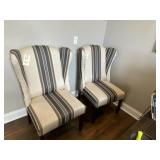 BASSETT STRIPED UPHOLSTERED CHAIRS