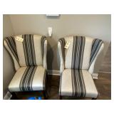 BASSETT STRIPED UPHOLSTERED CHAIRS
