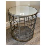 METAL & MIRROR ACCENT TABLE
