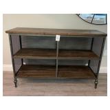WOOD & METAL CONSOLE TABLE
