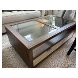GLASS-TOP COFFEE TABLE