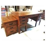 3PC DESK & FILE CABINETS