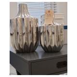 SILVER VASE DECO