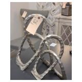 2PC SILVER METAL DECO