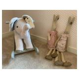 ELEPHANT ROCKER & 2 BUNNIES