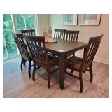 WOOD TABLE & 6 CHAIRS