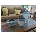 3 PC GLASS VASES