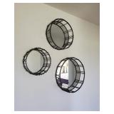 3 PC METAL MIRROR WALL ART