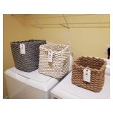3 PC WOVEN BASKETS