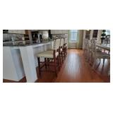 IVORY "FOUR HANDS" FAUX LEATHER STOOLS
