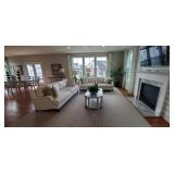 CREAM SOFAS W/8-THROW PILLOWS