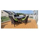 7PC-"HAMPTON BAY" OUTDOOR TABLE W/6-CHAIRS