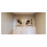 LACQUER "FLORAL" FRAMED CANVAS WALL ART