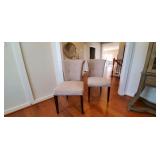 TAUPE CHAIRS W/SILVER HANDLE