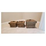 3PC-WOOD STORAGE BOXES
