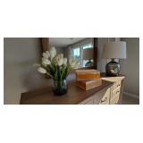 3PC-TIE-DYE STORAGE BOXES & FAUX TULIPS