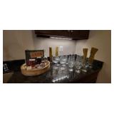 GLASSWARE LOT W/ACCESSORIES