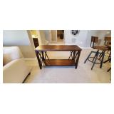 2PC-WOOD "INDUSTRIAL" CONSOLE & SIDE TABLE