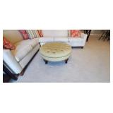 GREEN TUFTED "SAM MOORE" OTTOMAN