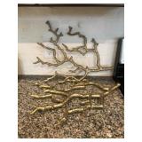 2PC GOLD METAL BRANCHES