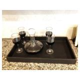 TRAY & FAUX WINE SET