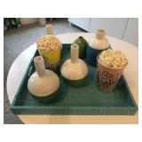 TRAY, VASES & POPCORN