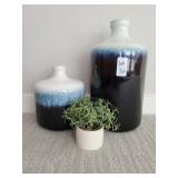 2 VASES & GREENERY