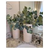 2 VASES W/ EUCALYPTUS