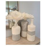 3PC CERAMIC VASES