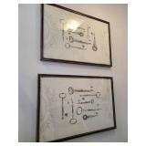 ANTIQUE KEYS FRAMED WALL ART