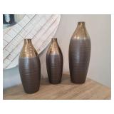 3PC BRONZE VASES