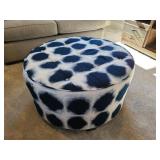BLUE & WHITE BROWN OTTOMAN