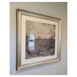 CRÈME & BLUE FRAMED WALL ART
