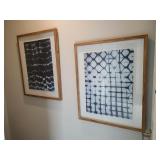 WHITE & BLUE FRAMED WALL ART