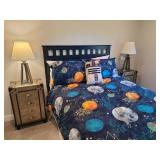 2PC BLUE FULL HEADBOARD & DRESSER