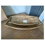 2PC WOOD DECO BOWL
