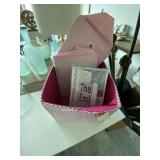 PINK BASKET W/ COLLAPSABLE BOXES