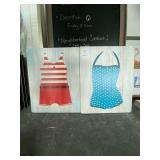 2PC BATHING SUIT WALL ART