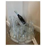 SILVER TRAY W/ BAR ITEMS