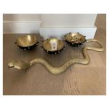 GOLD SNAKE & 3PC METAL BOWLS