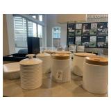 ASSORTED CANISTERS & DISH