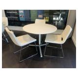 WHITE TABLE W/ 3 CHAIRS
