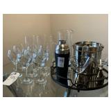 ASSORTED GLASSWARE W/ TRAY