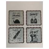 4PC TIN KITCHEN SIGNS