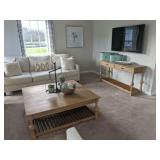 3PC NATURAL WOOD COFFEE TABLES & CONSOLE TABLE