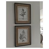 BOTANICAL PRINTS IN BURLAP FRAME