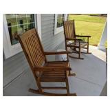 3PC PATIO ROCKING CHAIRS W/CERAMIC SIDE TABLE